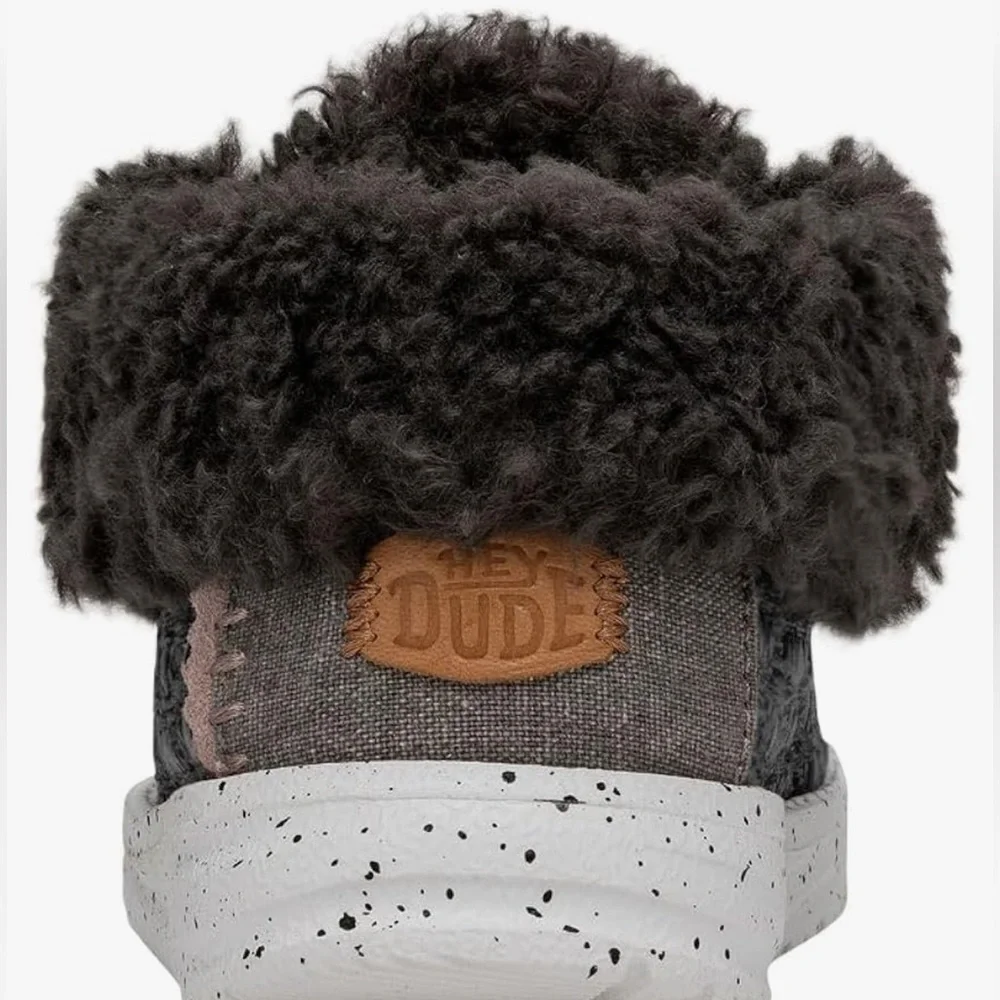 Hey Dude Wendy Black Fold Stitch Cozy Shoes Youth T (Little Girl) 1 New in Box!